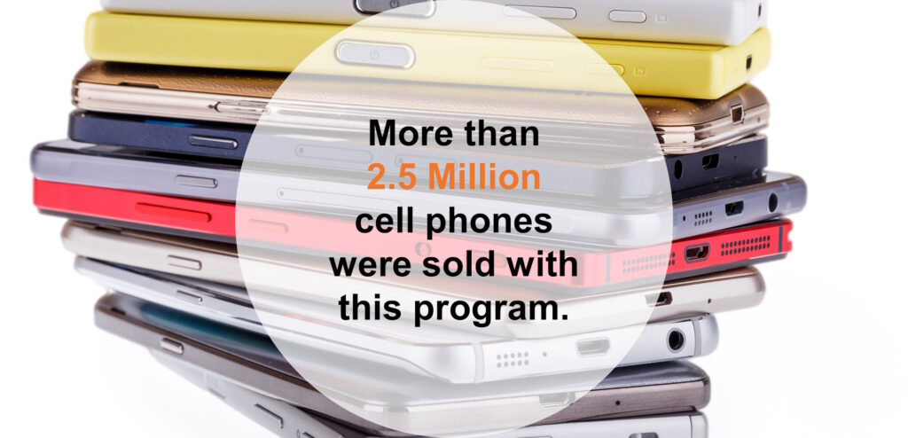 More than 2.5 million phones sold.