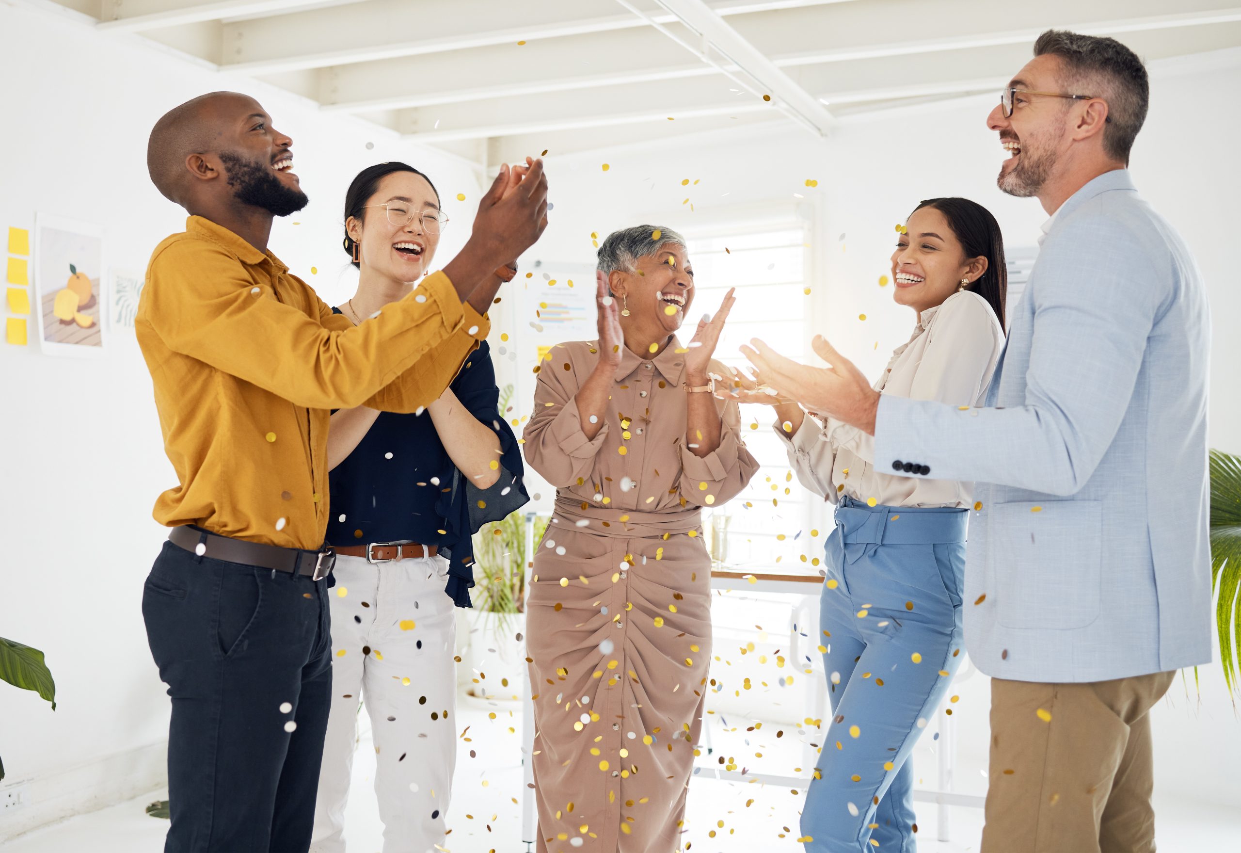 people celebrating employee recognition program day with altogether