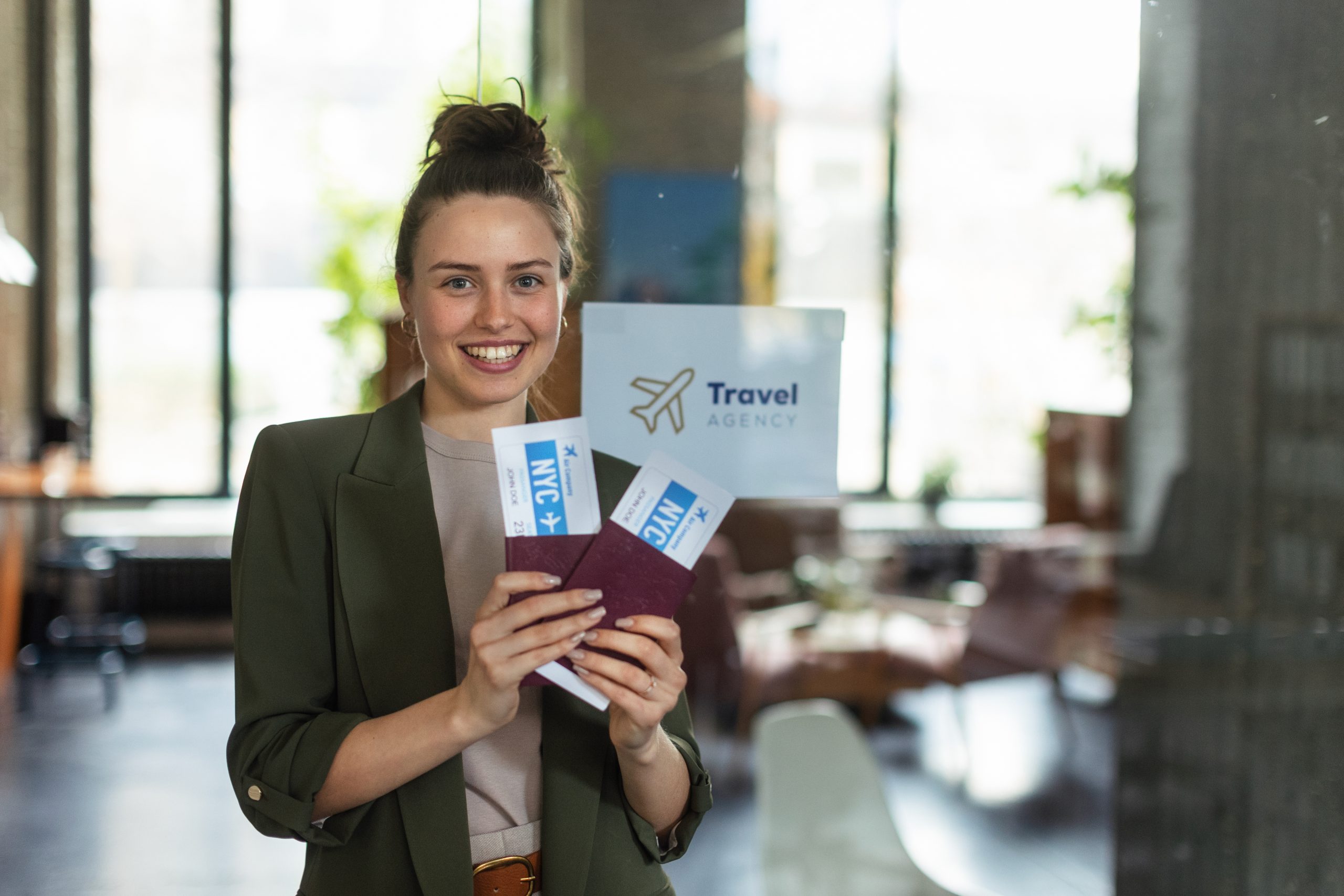 A happy employee after winning travel incentice