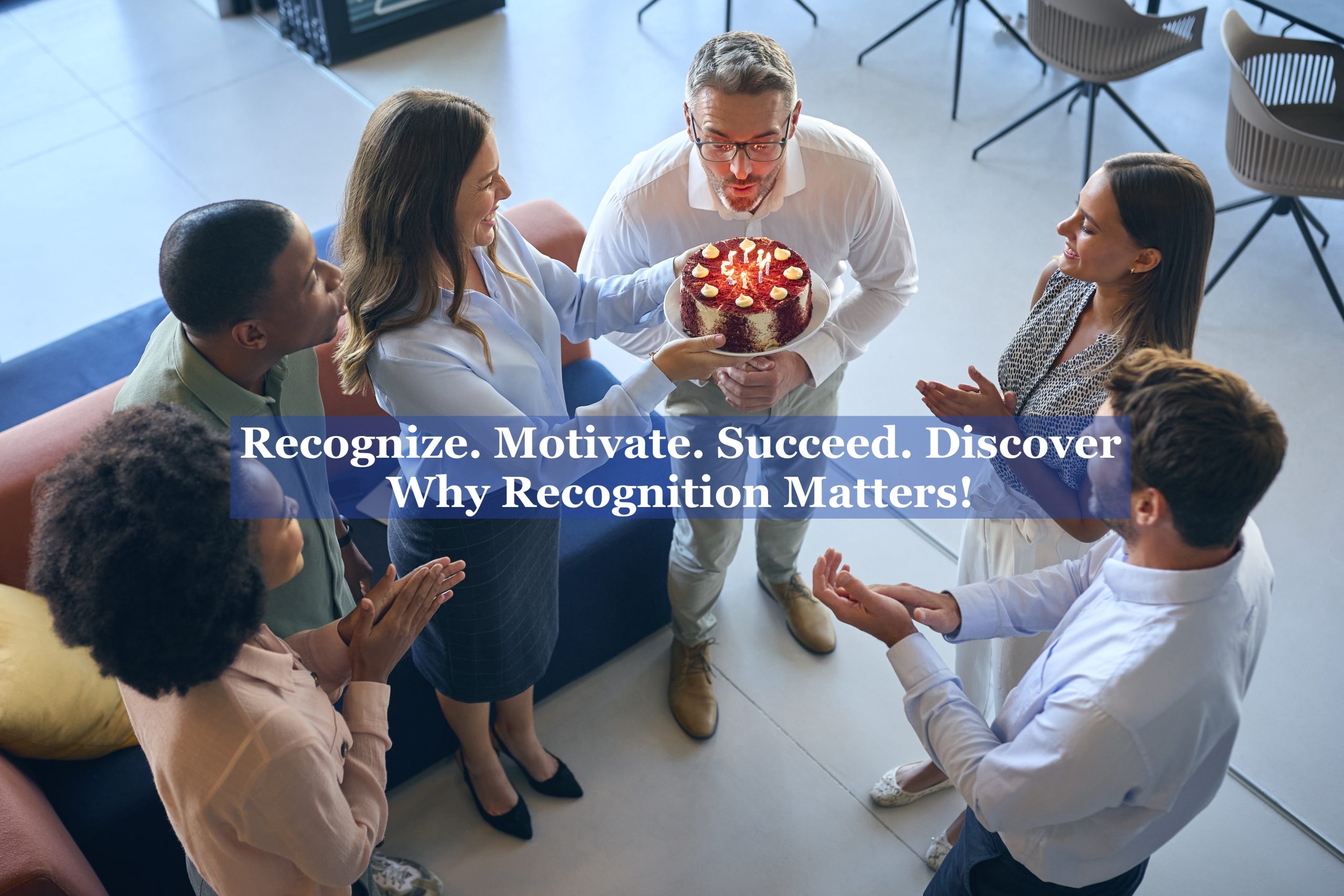 Staff Celebrating Birthday Of Male Colleague In Timely and Consistent Recognition Cultural Open Plan Office With Cake